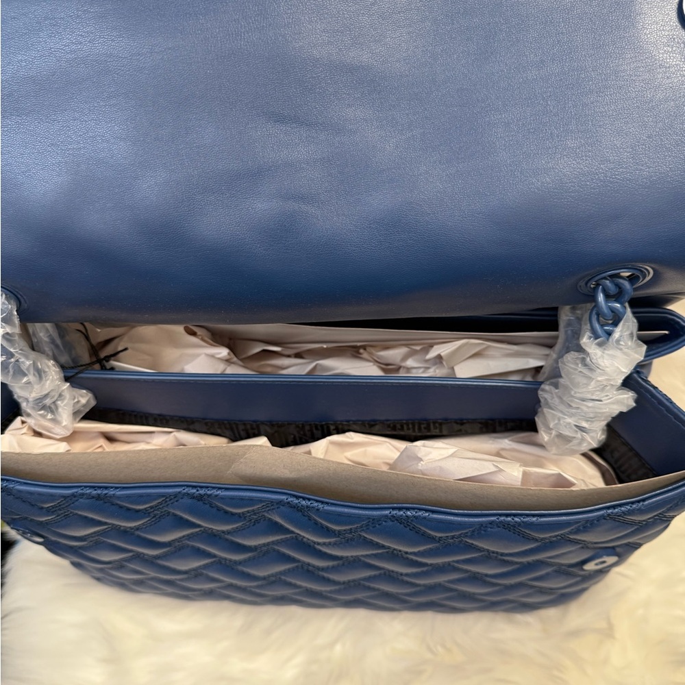 Kurt Geiger Quilted Shoulder Bag in Blue - Picture 5 of 9